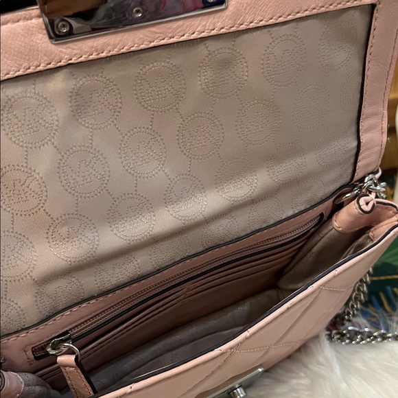 Michael Kors Sloan Small Quilted Messenger Leather Cross Body Ballet - Picture 13 of 16